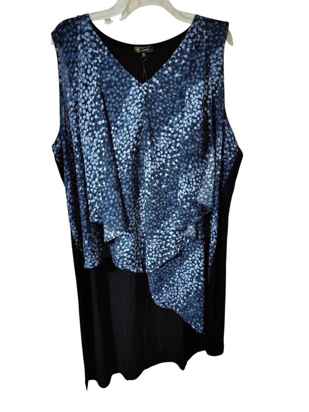 5793) DG2 by Diane Gilman Layered Drama Tank Dress Plus 3X